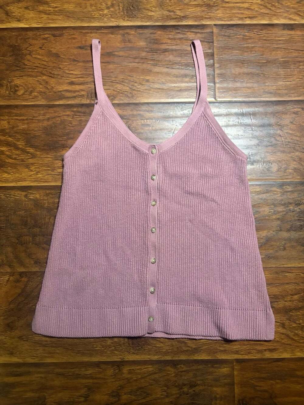 Abercrombie & Fitch Sweater Tank Size S Pink Knit Button-Front